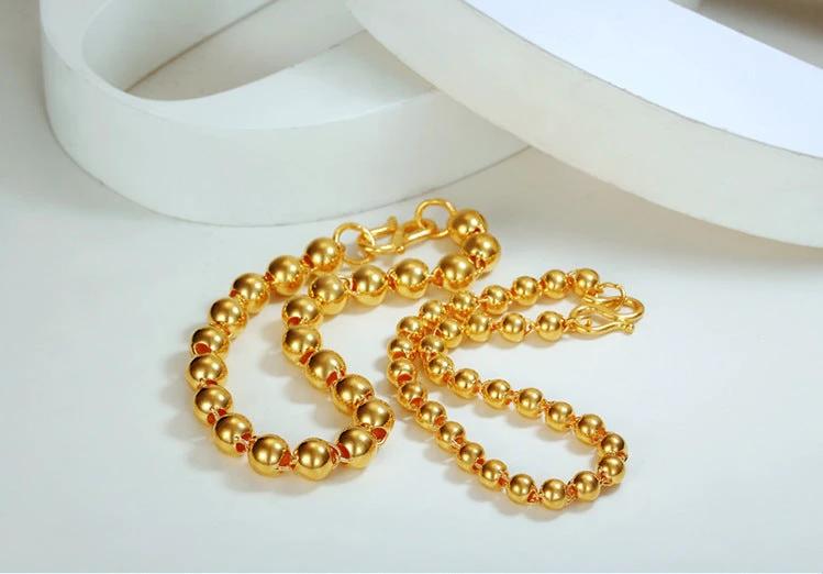 Men's Gold Round Bead Bracelet