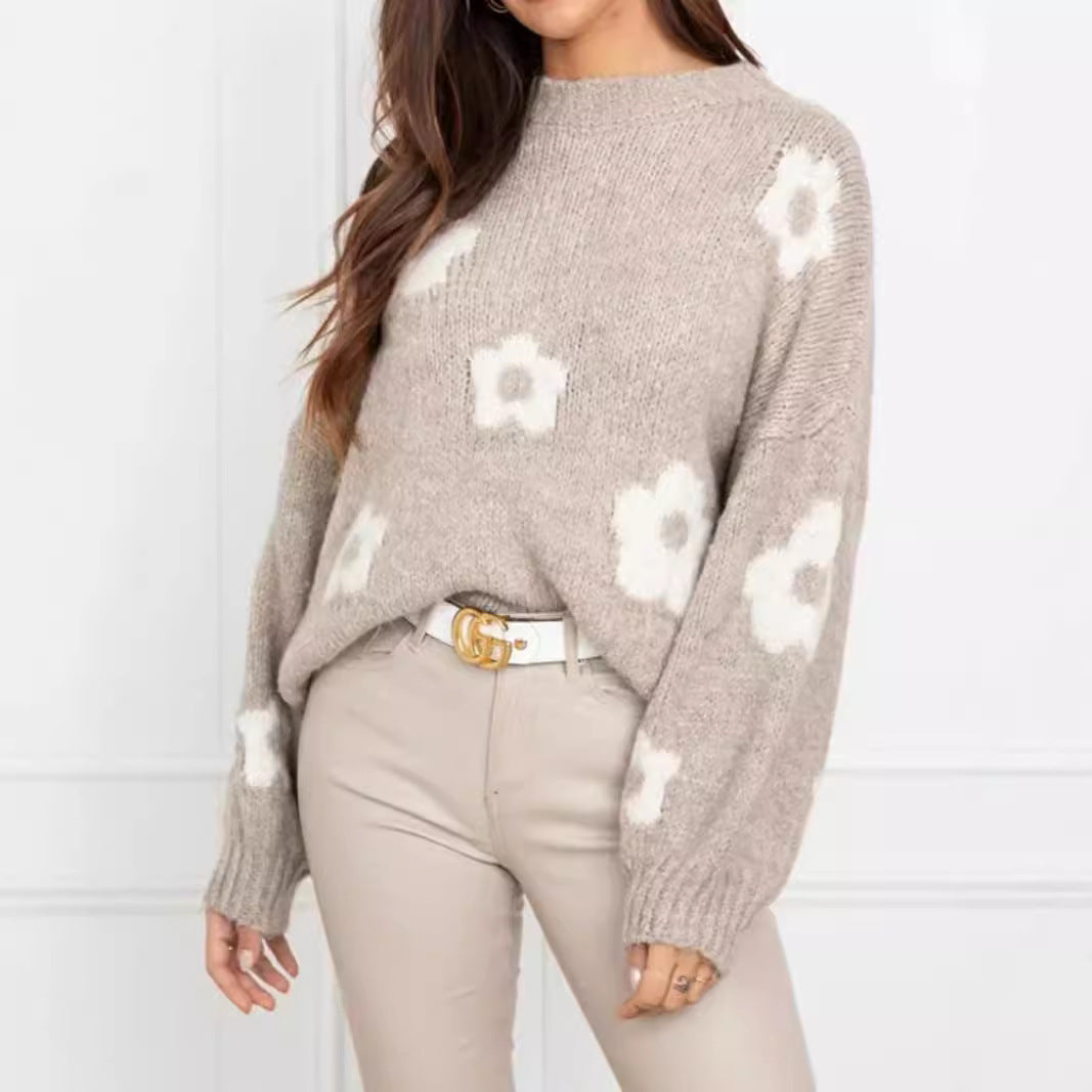 Autumn And Winter Women's Sweaters, Women's Floral Personalized Plus-size Trendy Sweaters See size chart under “more details”