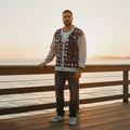 Shibori Print Unisex Knitted Fleece Cardigan