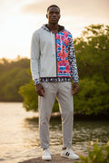 Shibori Bloom Limited Edition Cotton Unisex Zip Hoodie