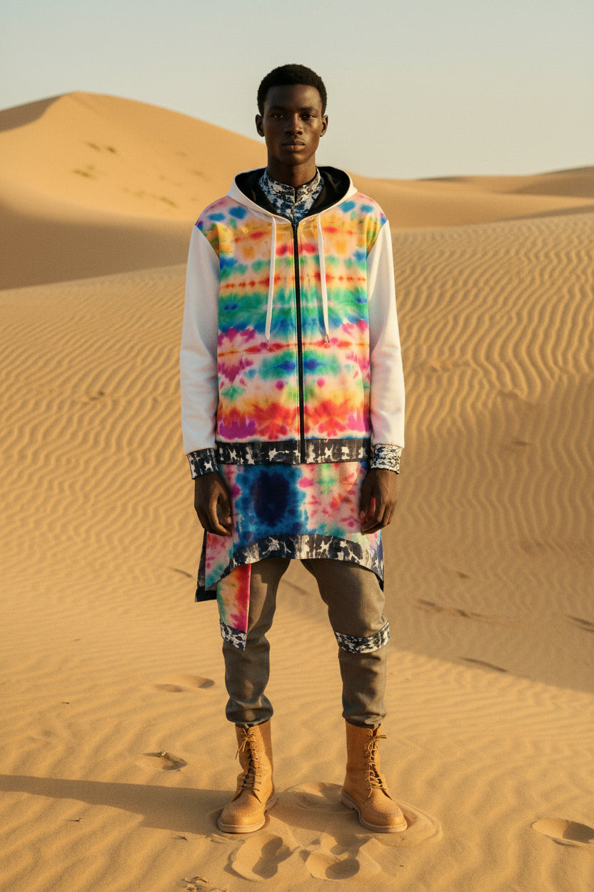 Shibori Life is Great Limited Edition Cotton Unisex Zip Hoodie