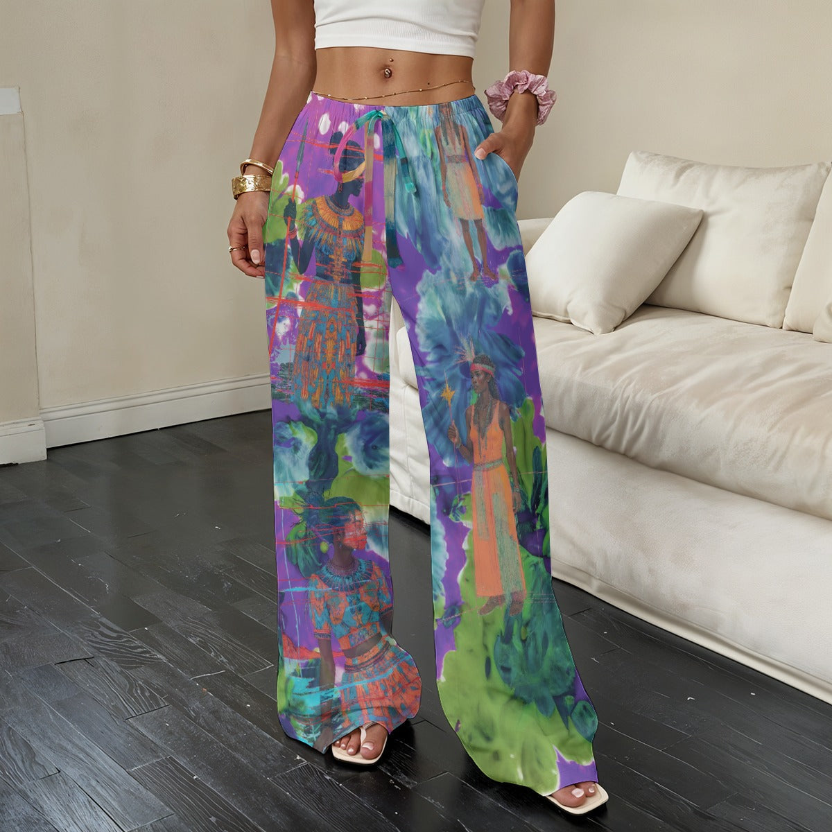 Amaru Khan Aborigine Floral Women’s Casual Pants