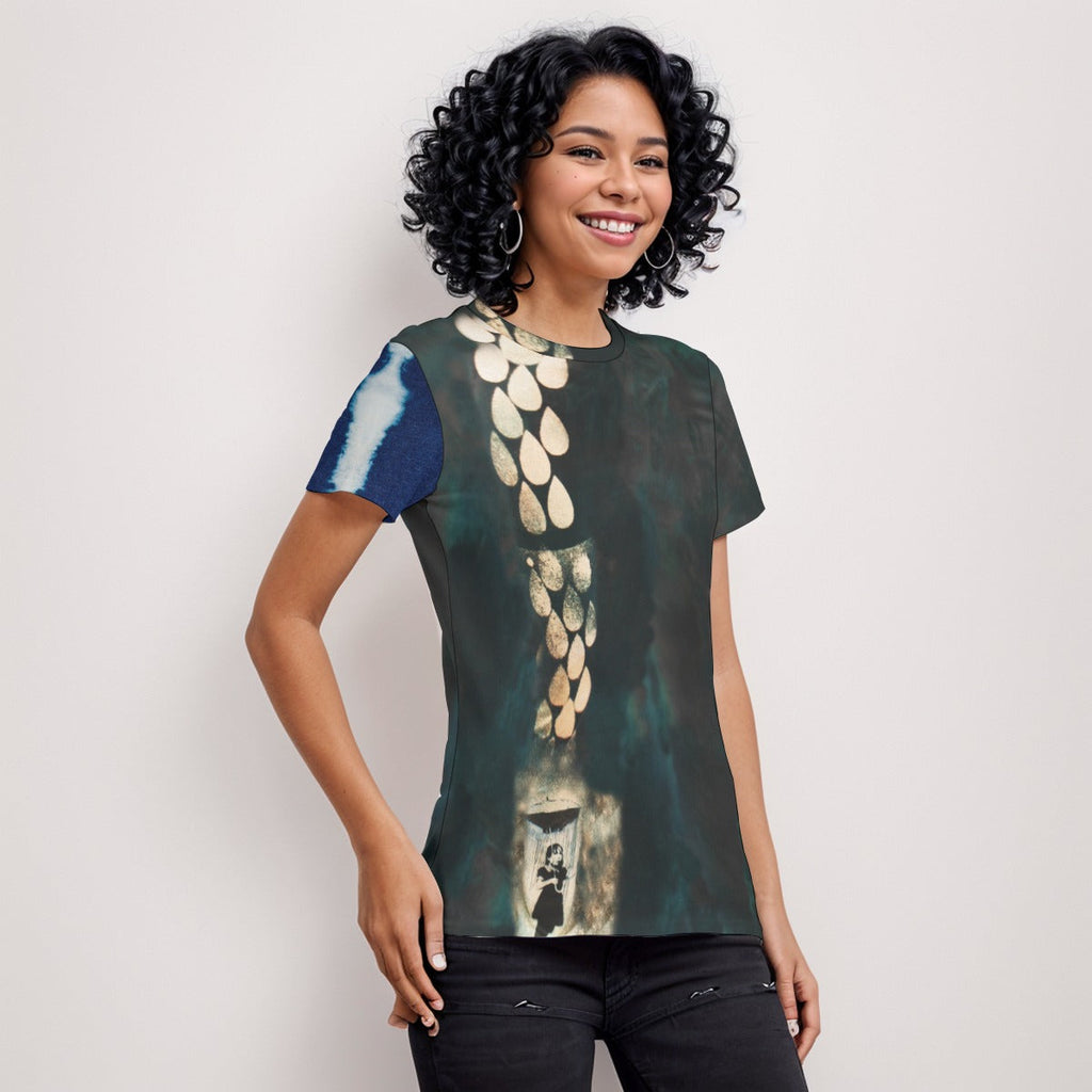 Rain Drops Print Women's T-Shirt
