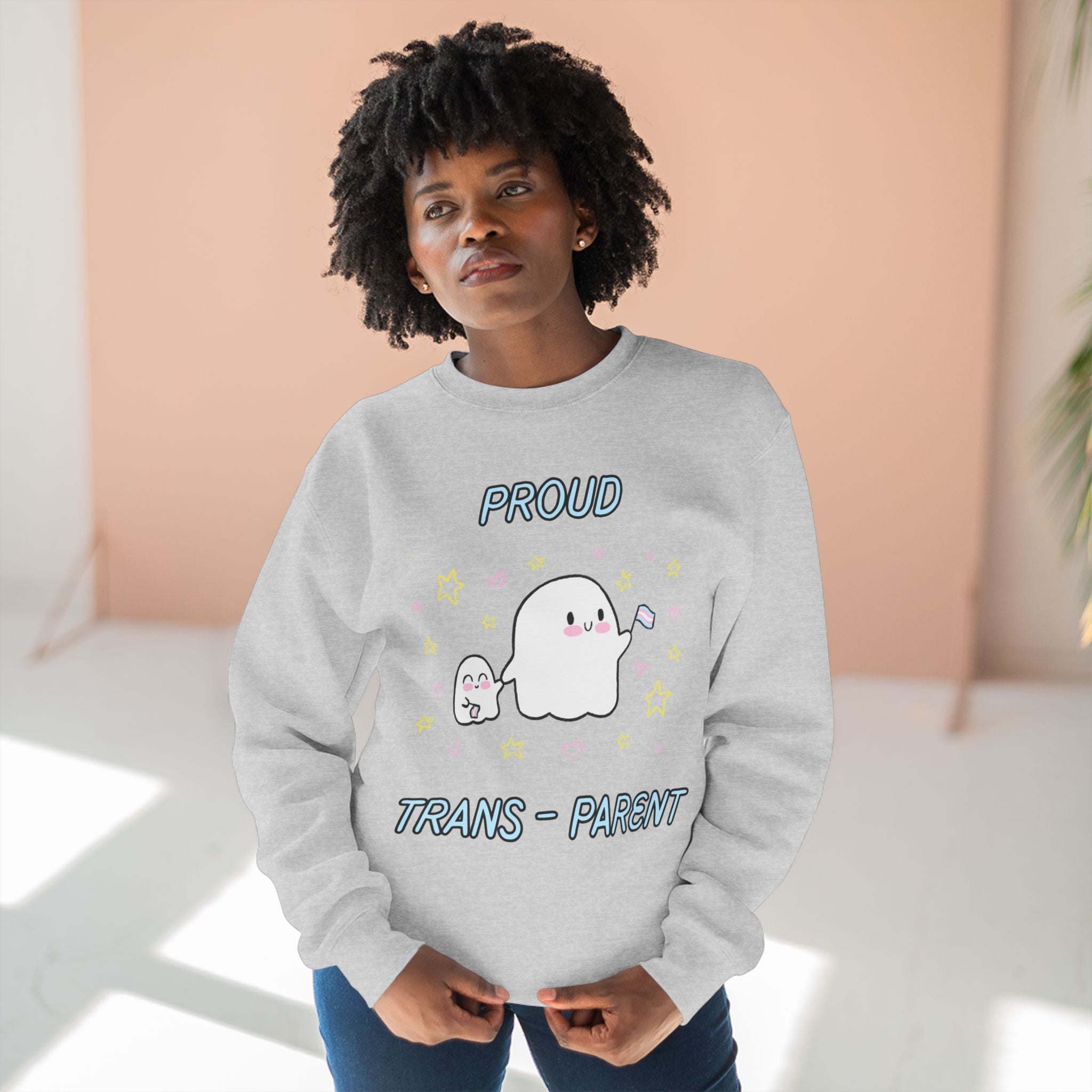 Proud Trans-Parent Unisex Crewneck Sweatshirt for LGBTQ+ Support