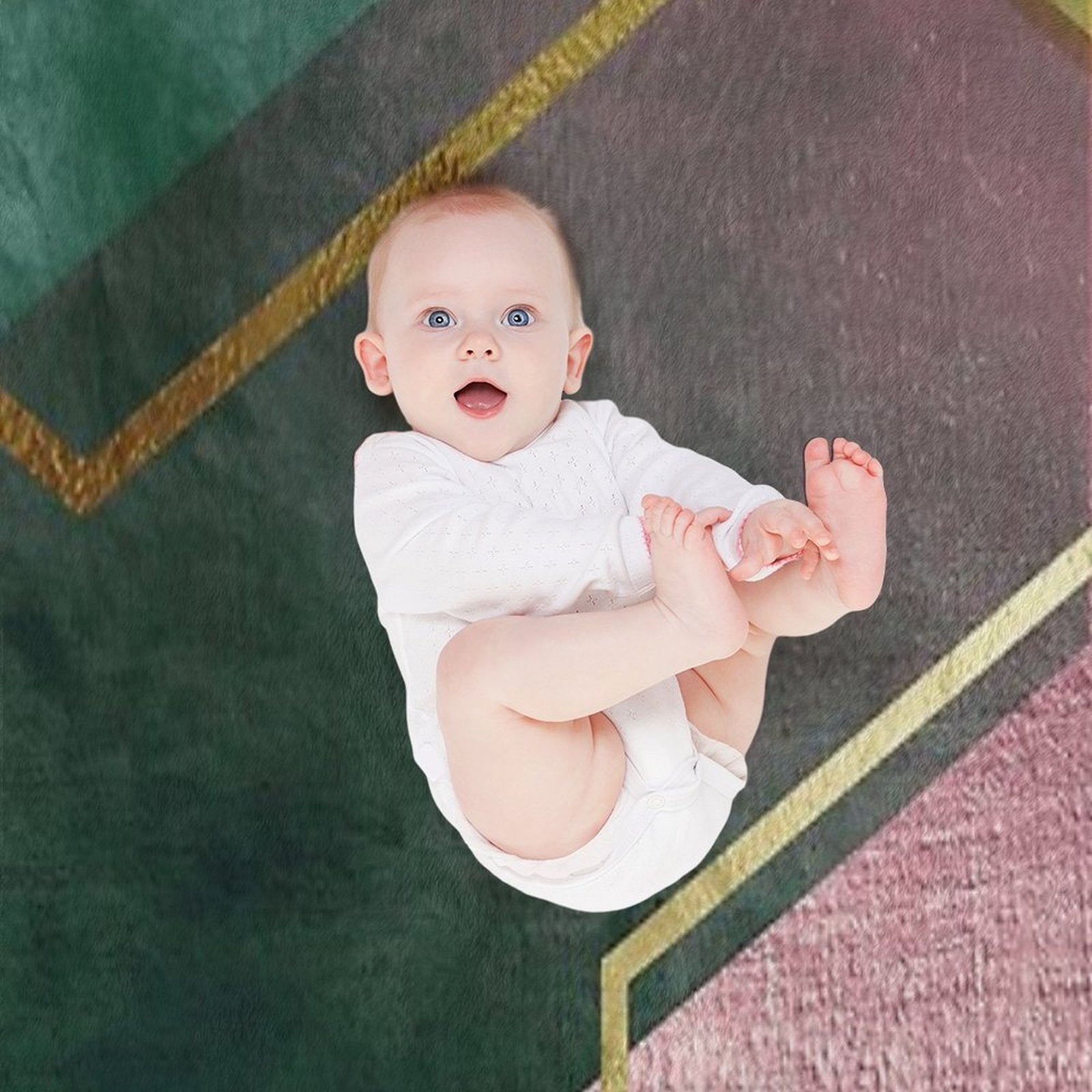 Emerald Green And Pink Geo No 1 Throw Blanket