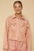 Fleece bow jacket See size chart under “more details”