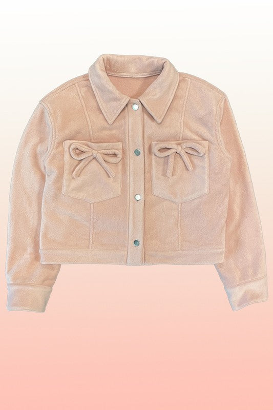 Fleece bow jacket See size chart under “more details”