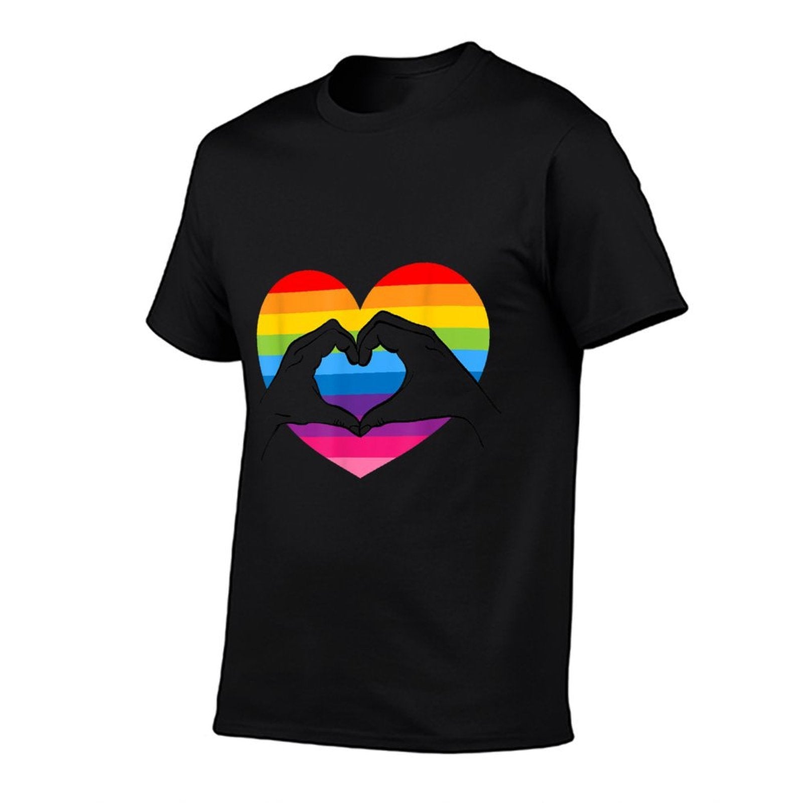 Rainbow Heart Love Hands Vintage Retro Style LGBT Gay Pride  Eco-friendly Material T-Shirt