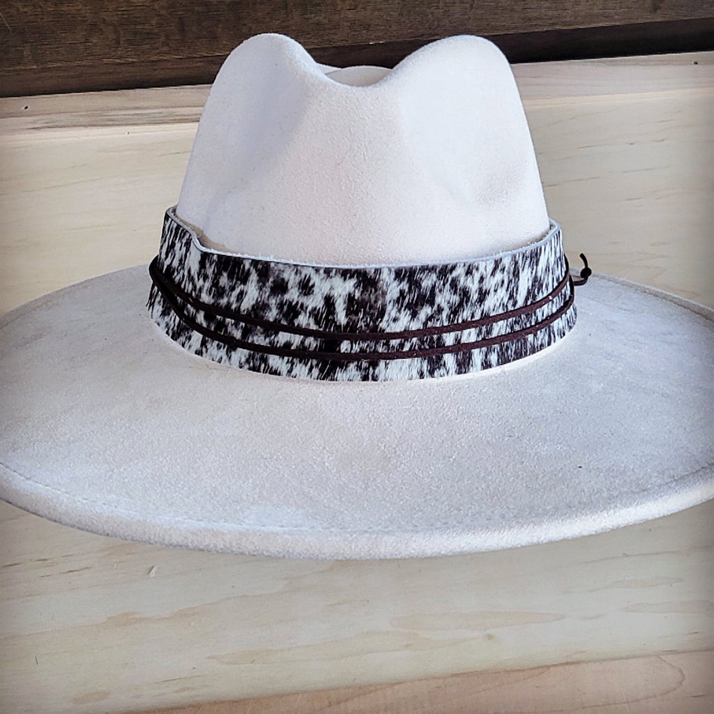 Wide Genuine Hair Hide Black Spotted Hat Band Only 953x