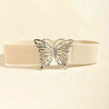 Butterfly Alloy Buckle Elastic Belt See size chart under “more details”