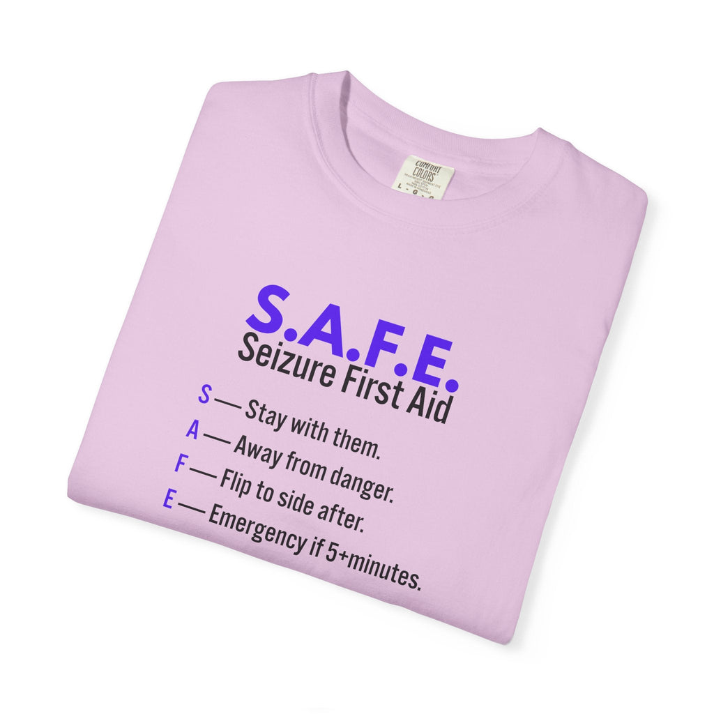S.A.F.E. Seizure First Aid T-Shirt – Epilepsy Awareness Education Tee