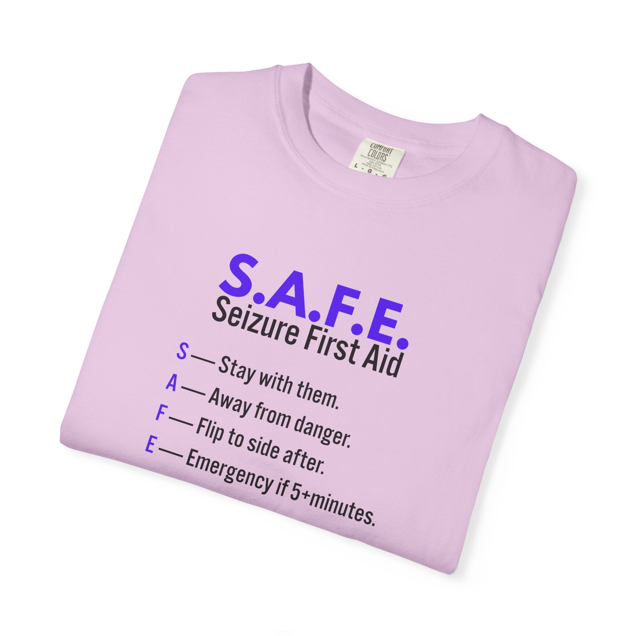 S.A.F.E. Seizure First Aid T-Shirt – Epilepsy Awareness Education Tee