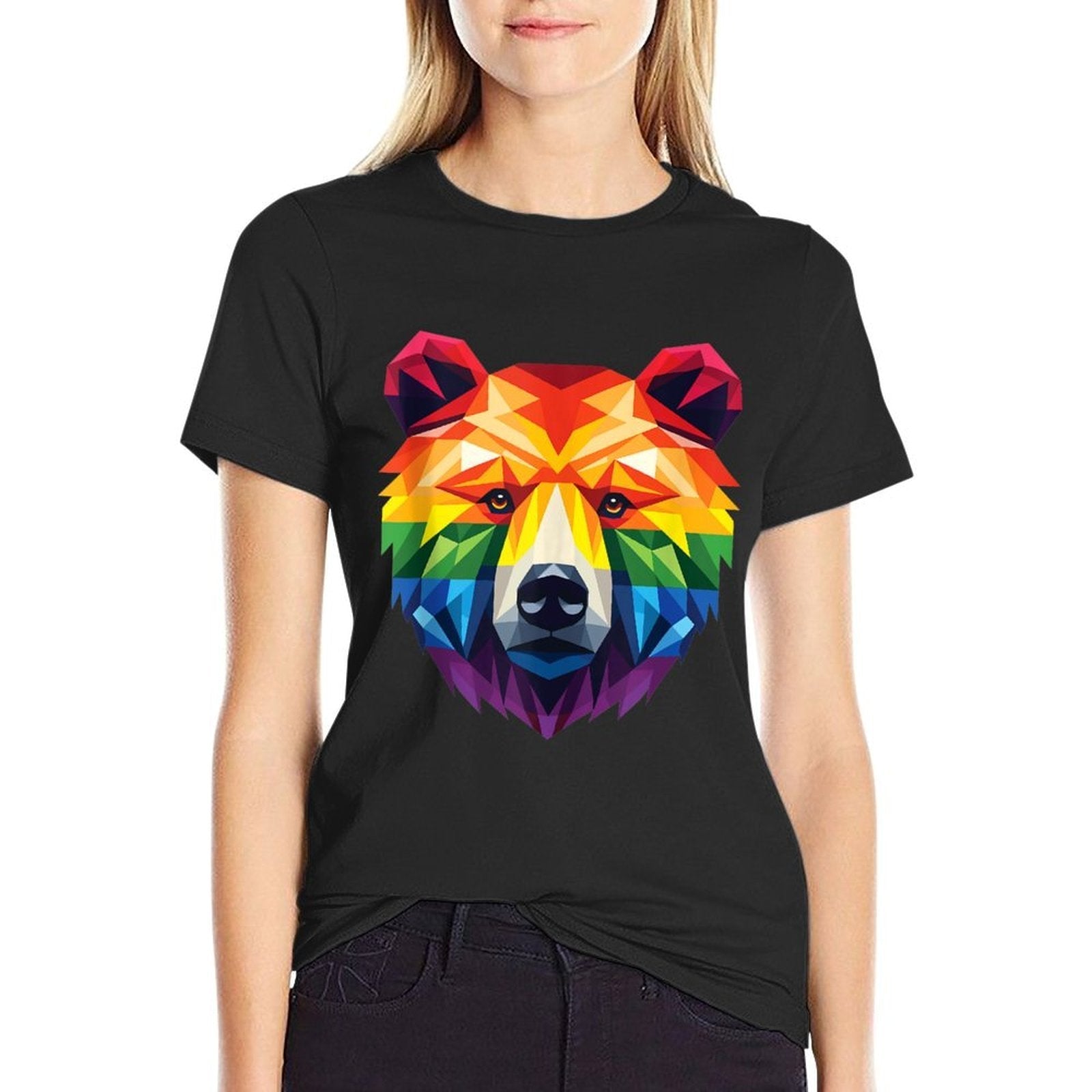 Geometric Bear in LGBT, Gay Pride Bear  Tagless Design T-Shirt
