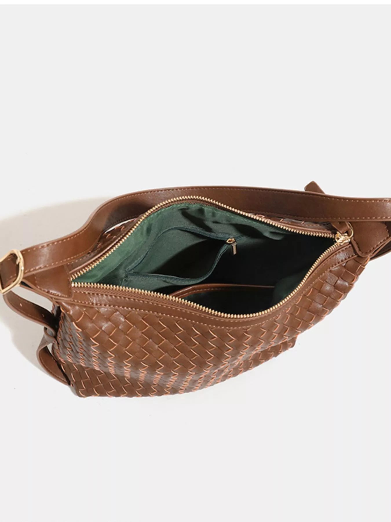 Woven PU Leather Shoulder Bag - Medium