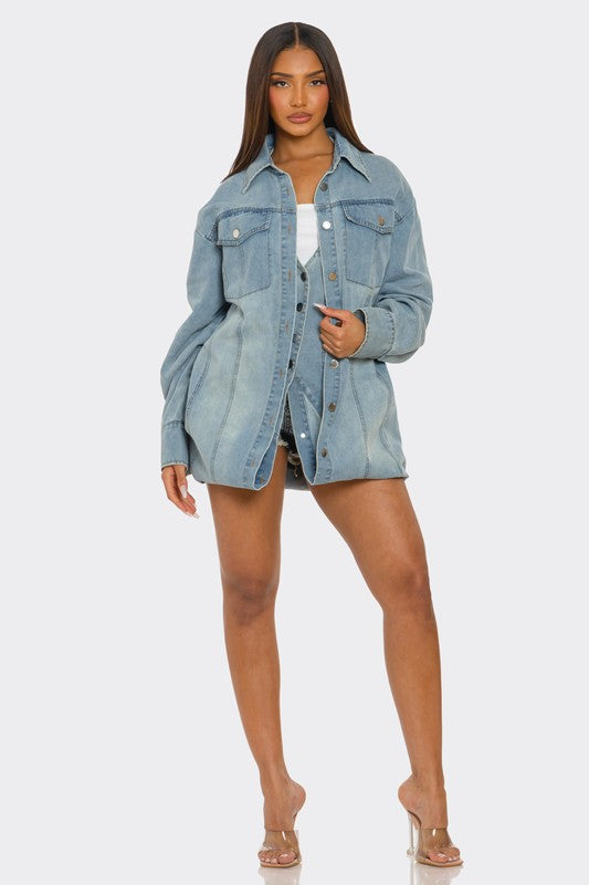 The Trinity Denim Transformer See size chart under “more details”