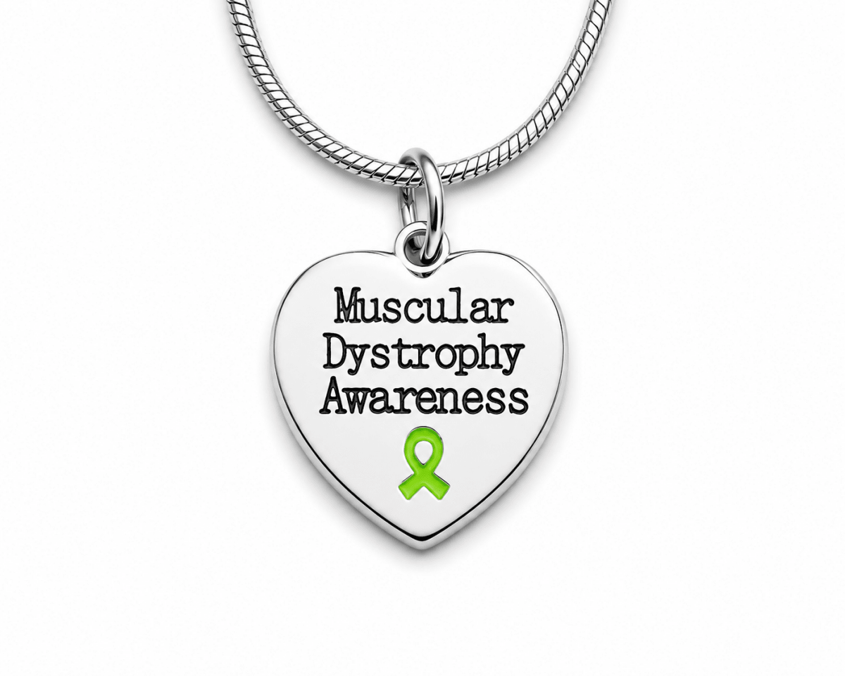 Muscular Dystrophy Awareness Heart Necklaces