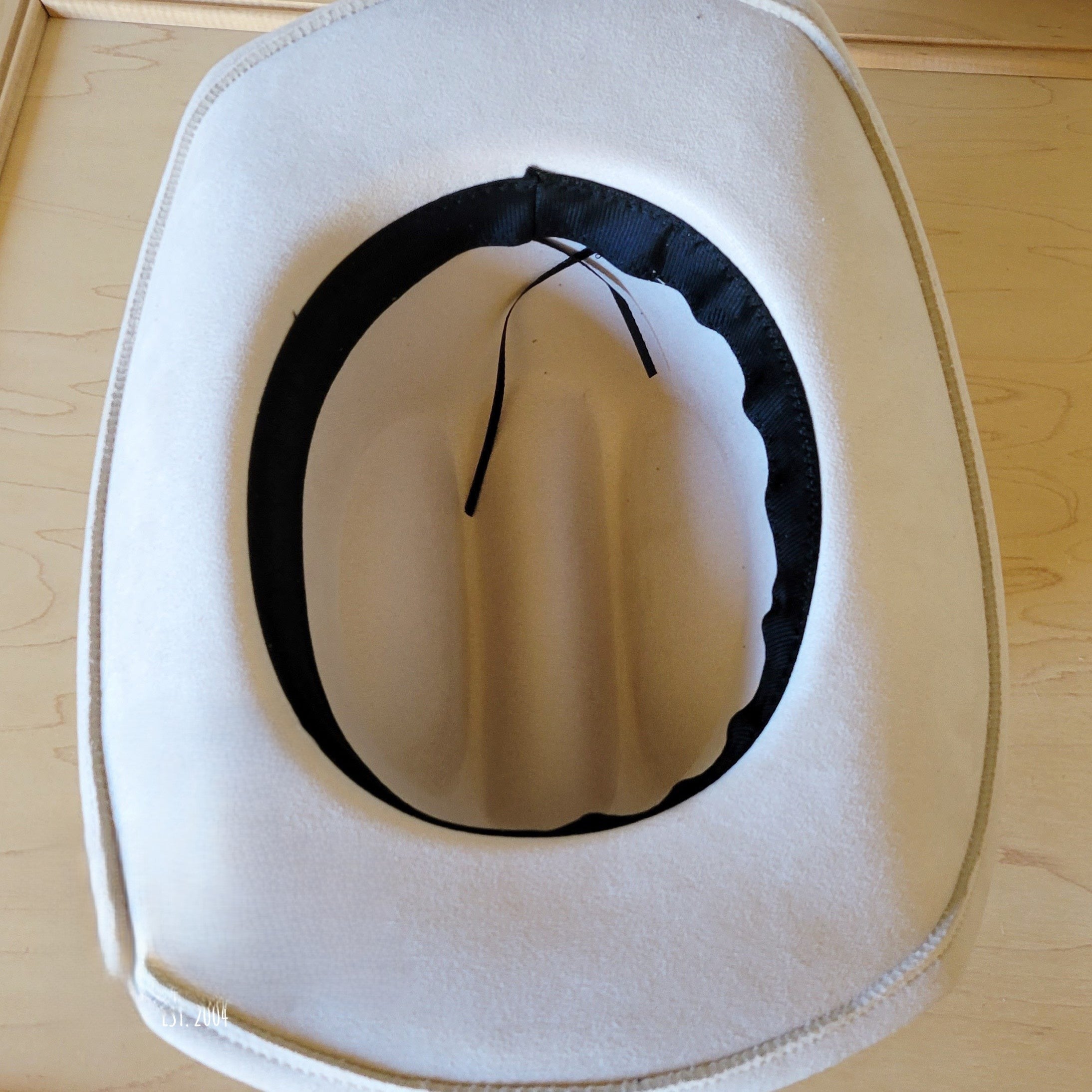 Wide Genuine Leather Black Hat Band w/ Turq 953s