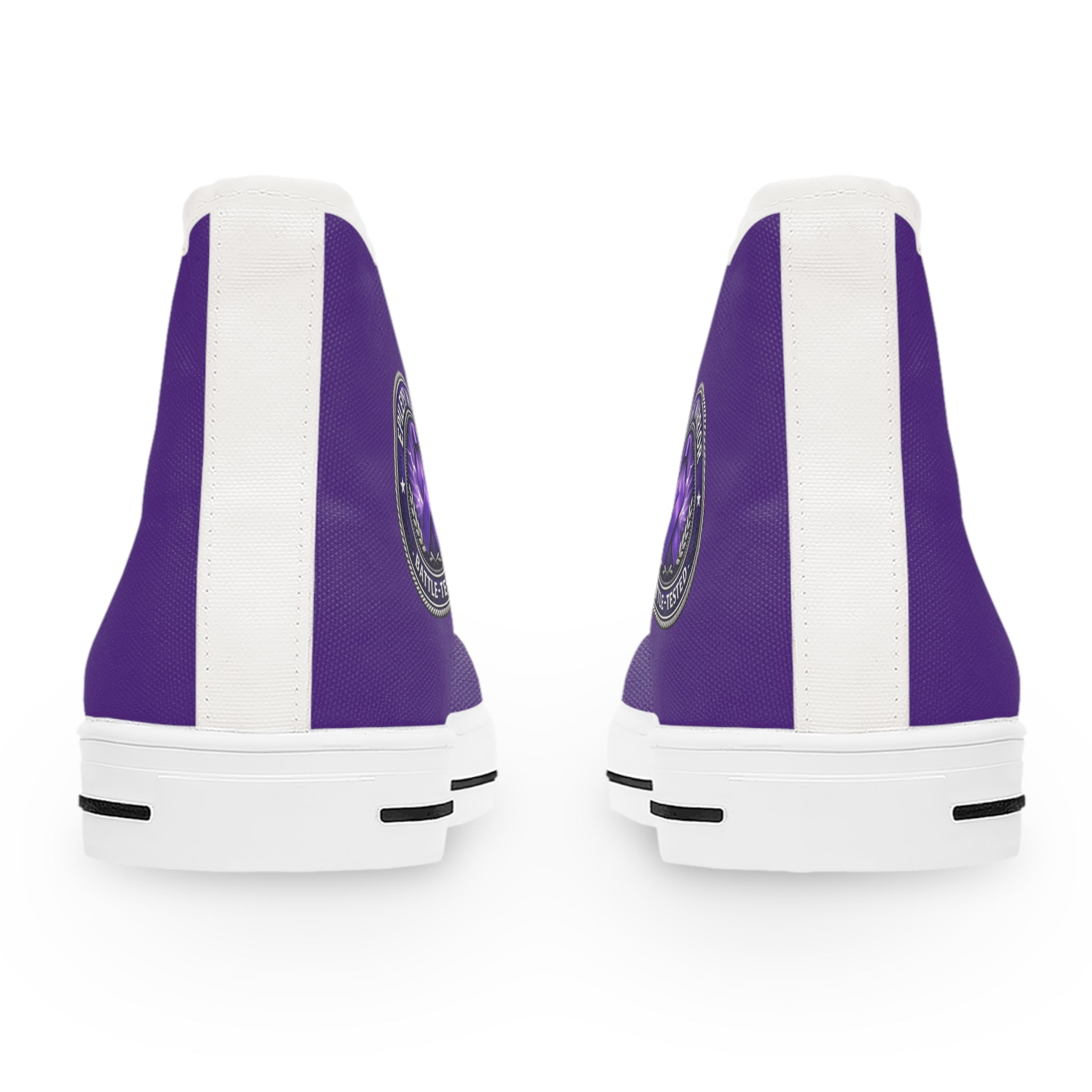 Women’s Purple High-Top Sneakers – Epilepsy Awareness Faux Seal Design