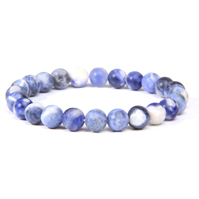 Men's Natural Stone Beads White Turquoise Elastic Bracelets