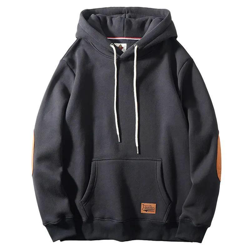 Men's Thick Warm Affixed Cloth Embroidered Hoodies