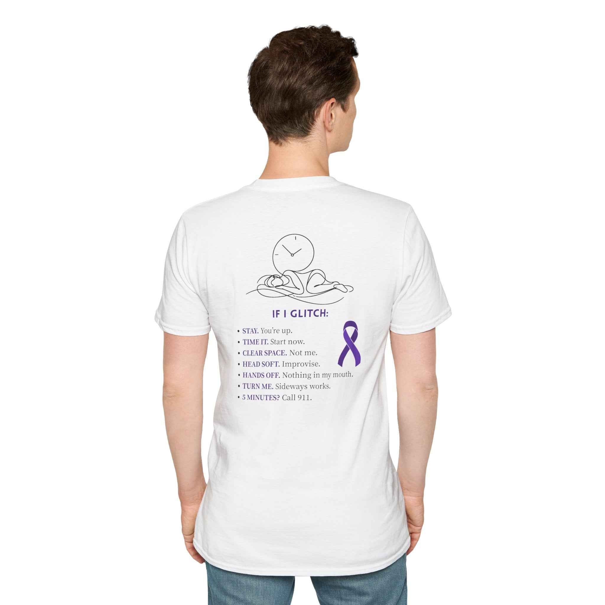Glitch Happens Tee – Minimalist Seizure First Aid Shirt