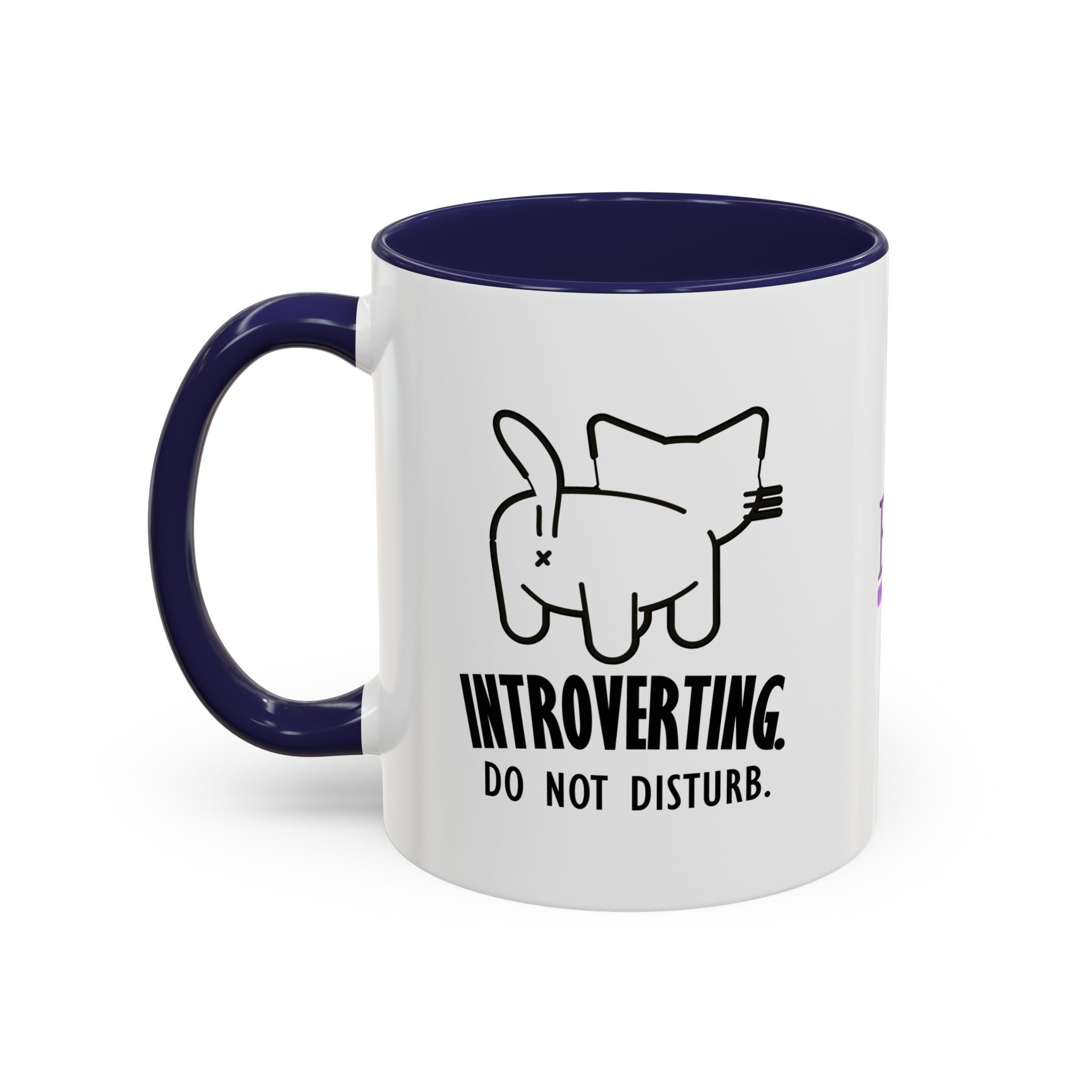 Introverting. Do Not Disturb. Two-Tone Cat Coffee Mug (11oz & 15oz)
