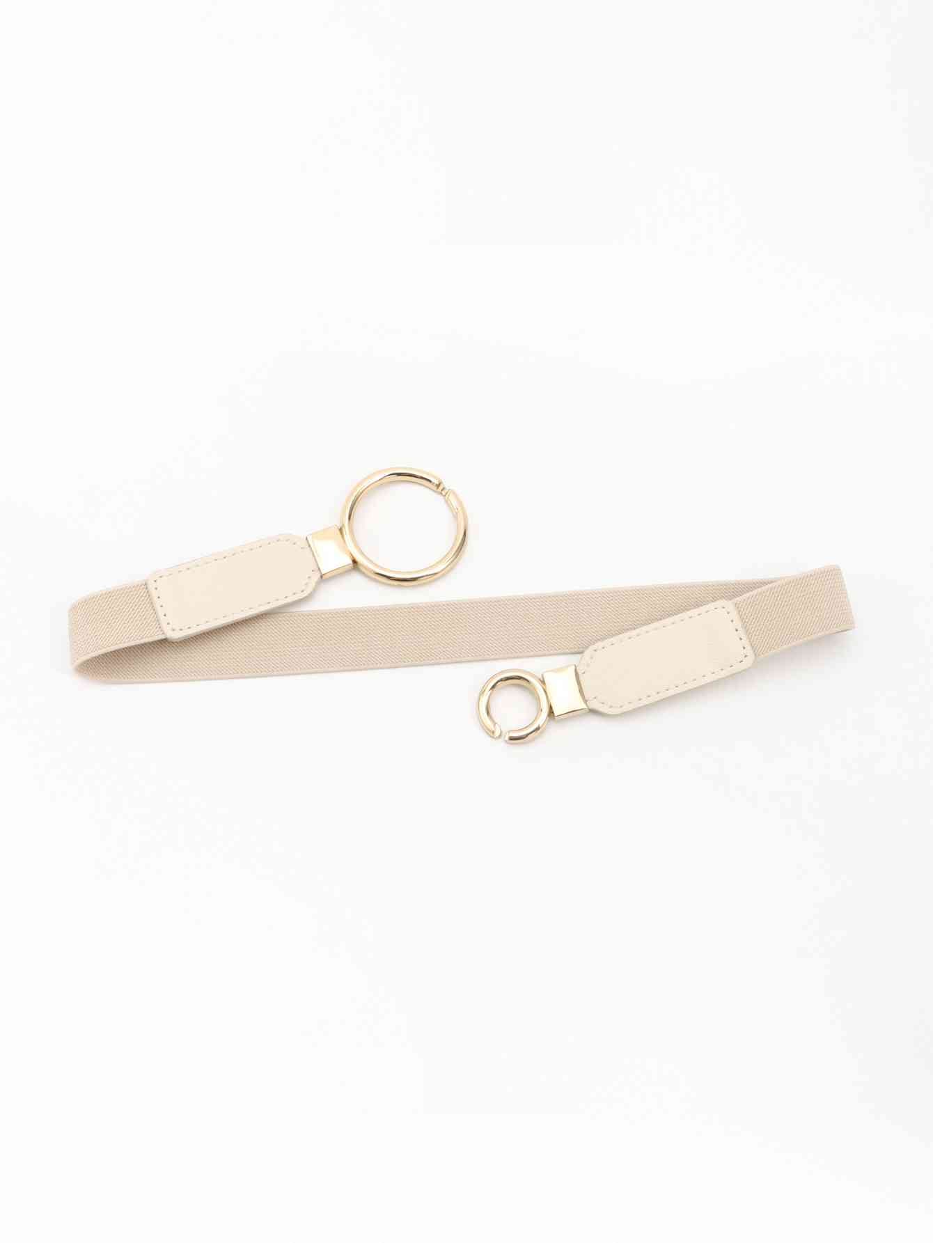 ElegantStyle Double Ring Buckle Elastic PU Belt – Adjustable Comfort Fit See size chart under “more details”
