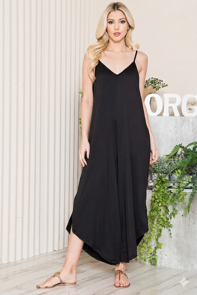 Wide Leg Jumpsuit with Side Pockets