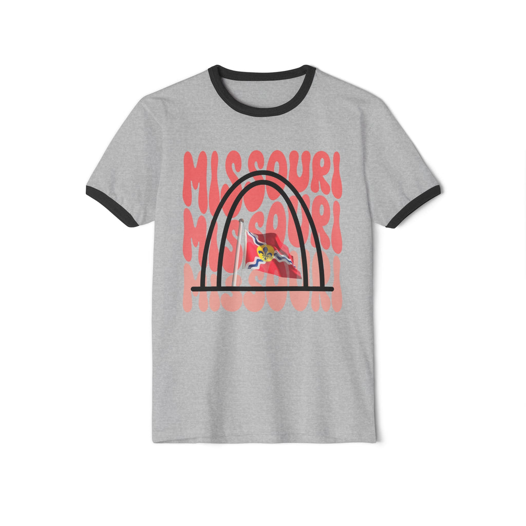 St. Louis Missouri Arch T-Shirt, STL, Saint Louis, Gift for Mom, Gift for Dad Ringer T-Shirt
