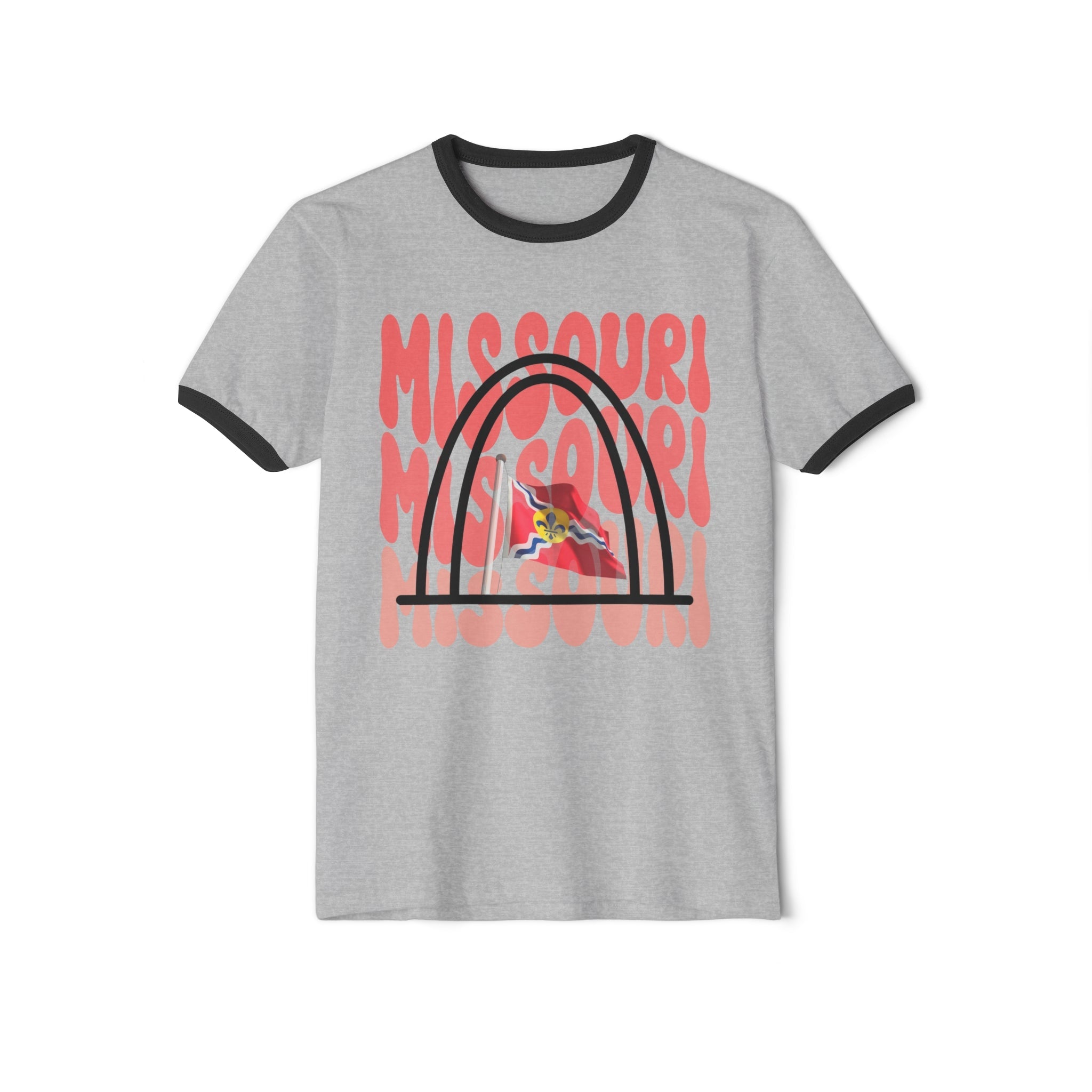 St. Louis Missouri Arch T-Shirt, STL, Saint Louis, Gift for Mom, Gift for Dad Ringer T-Shirt