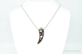 Vintage Large Wood Claw Tigers Eye Citrine Sterling Silver Necklace