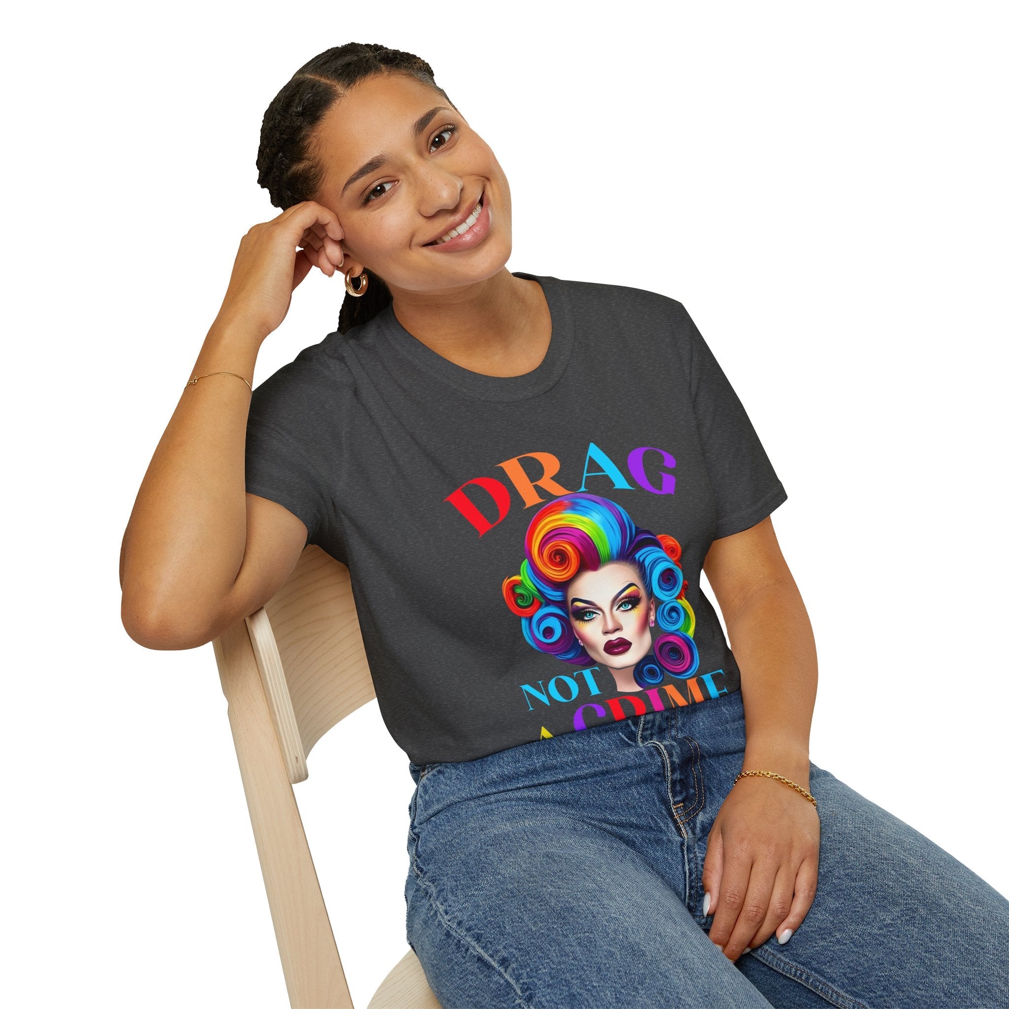 Bespattered Facade Drag: Not a Crime Unisex Softstyle T-Shirt
