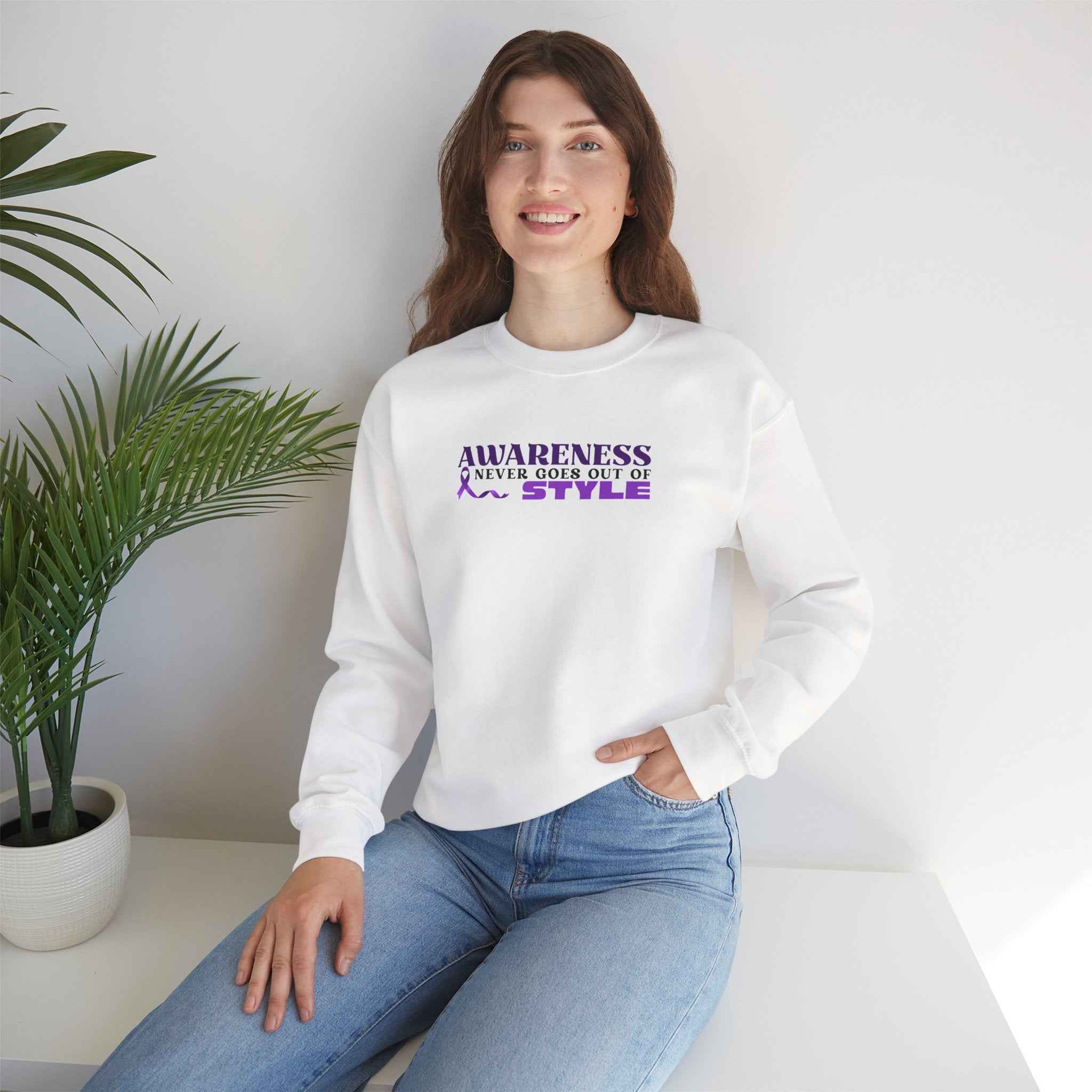“Awareness Never Goes Out of Style” Embroidered Sweatshirt