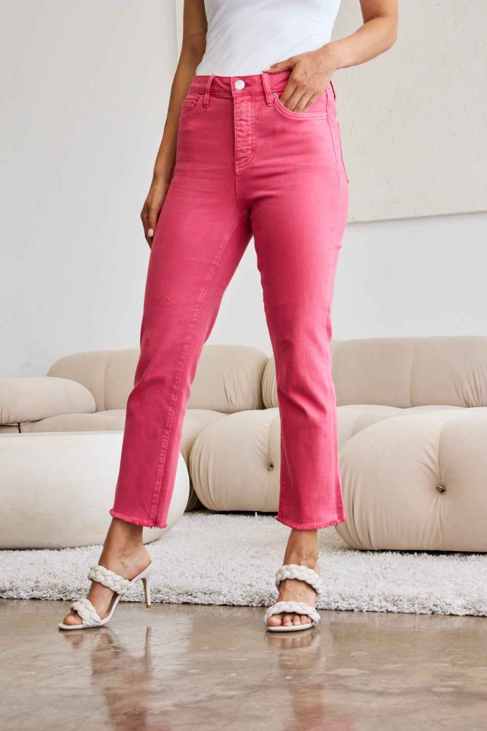 Dylan High Waist Tummy Control Jeans - Raw Hem