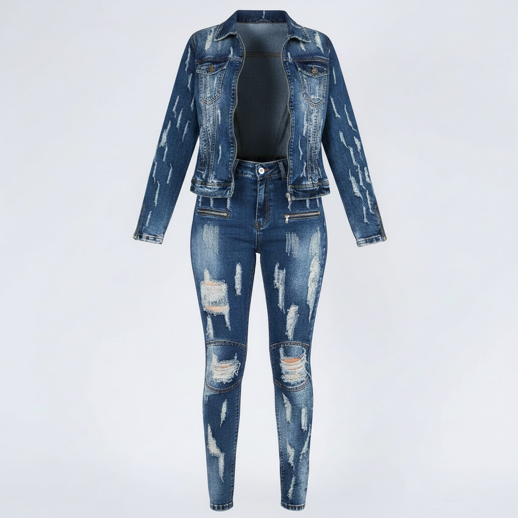 Distressed Denim Set