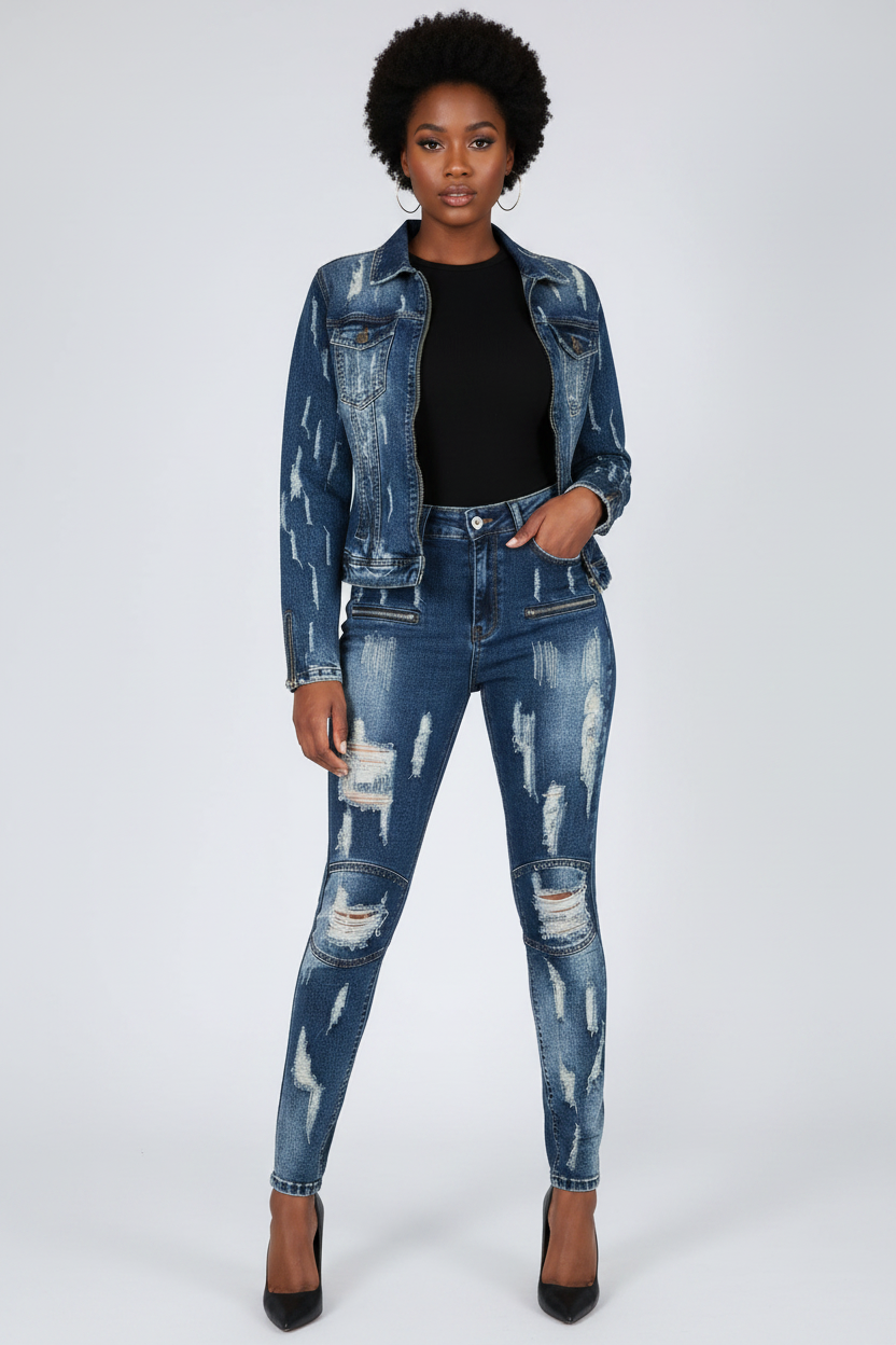 Distressed Denim Set