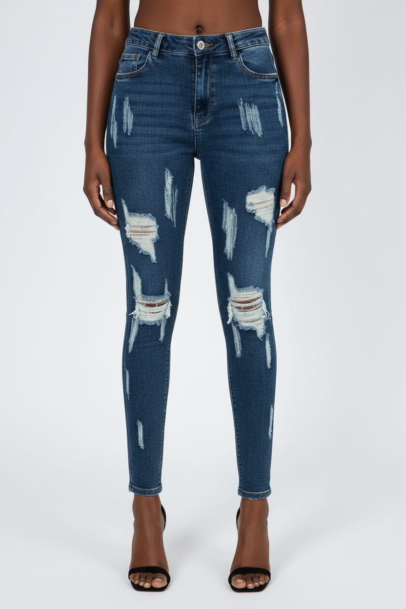 Distressed Denim Jeans