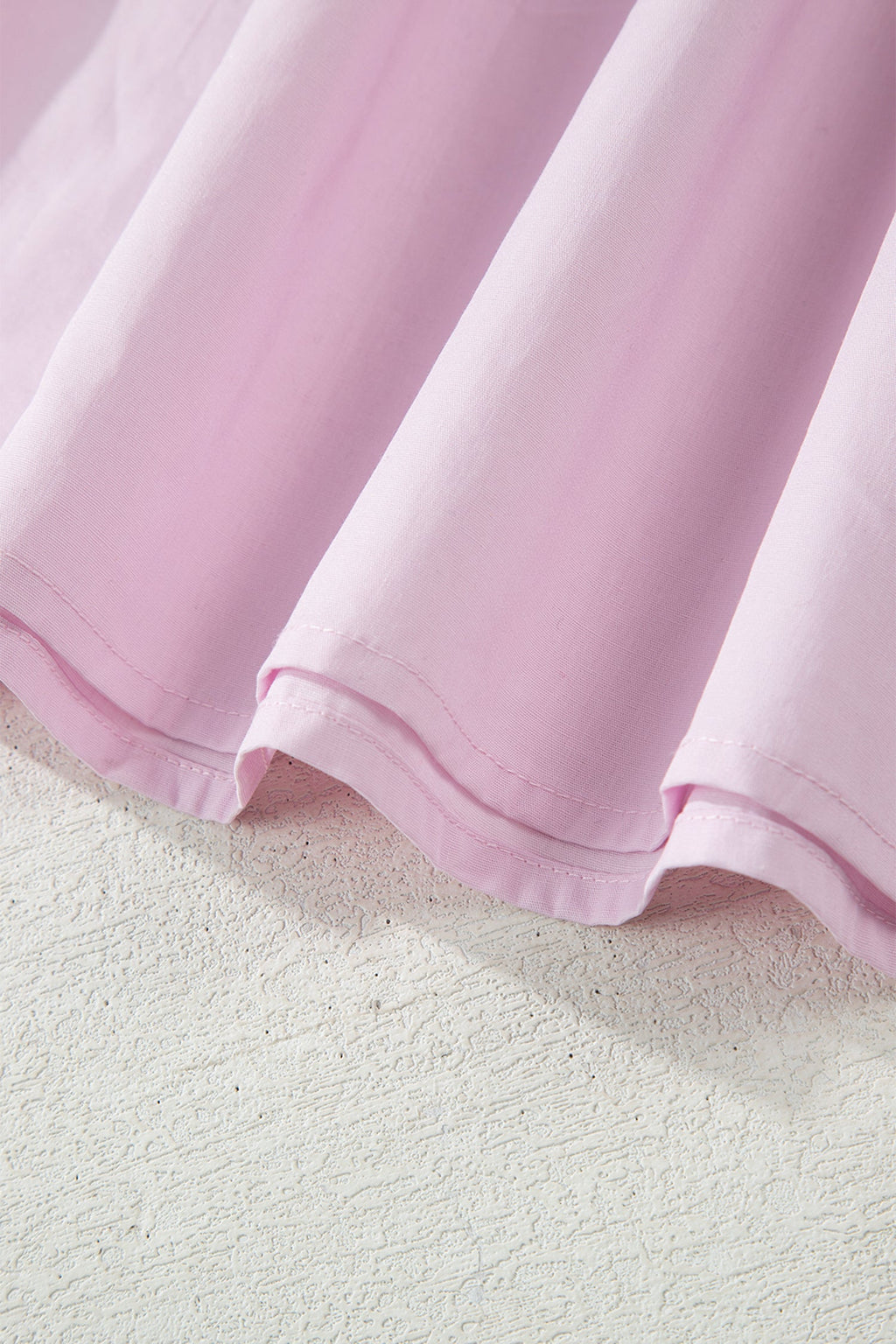 Pink Raw Seam Color Block Patchwork Button Polo Collar Mini Dress