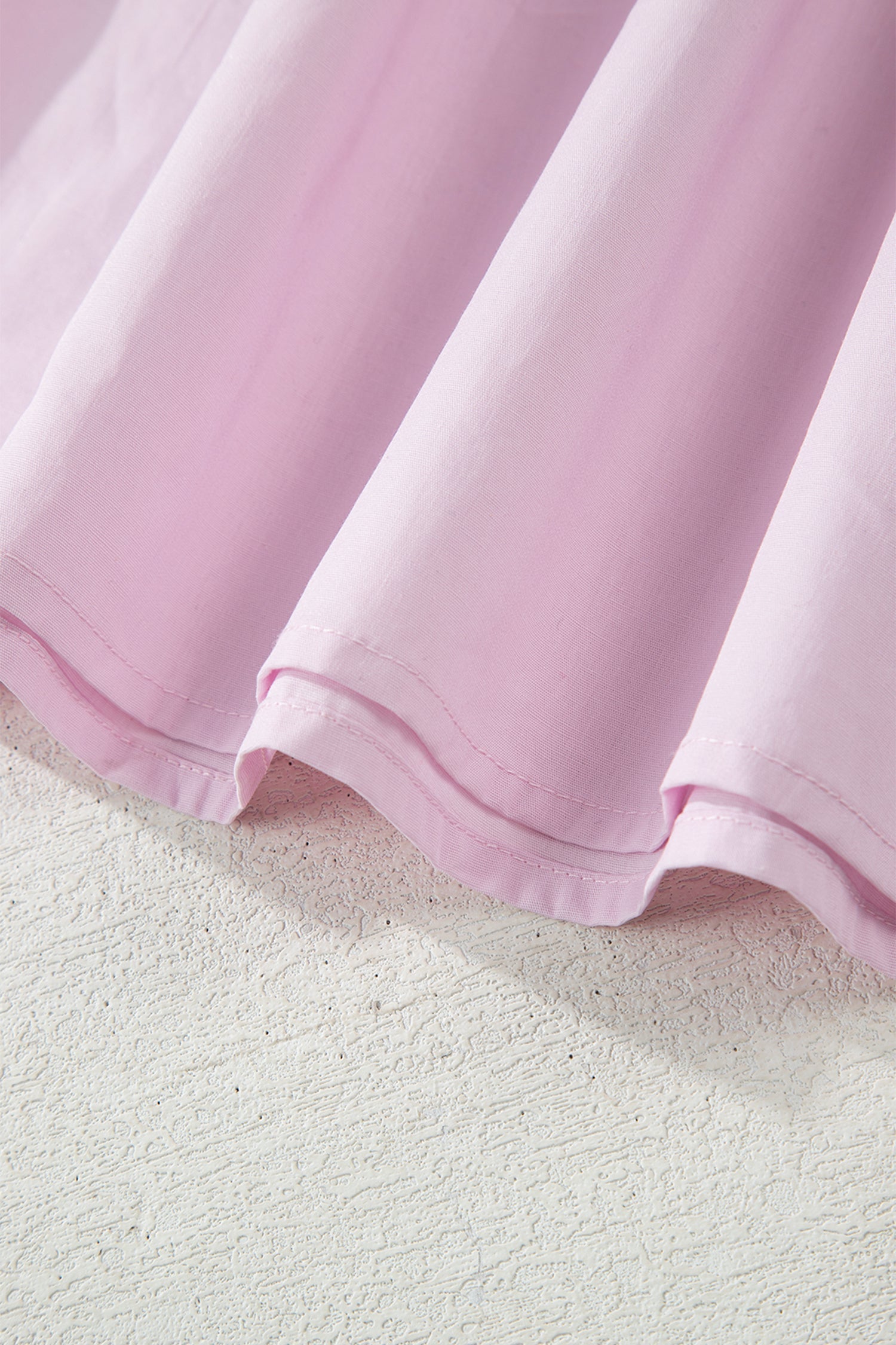 Pink Raw Seam Color Block Patchwork Button Polo Collar Mini Dress