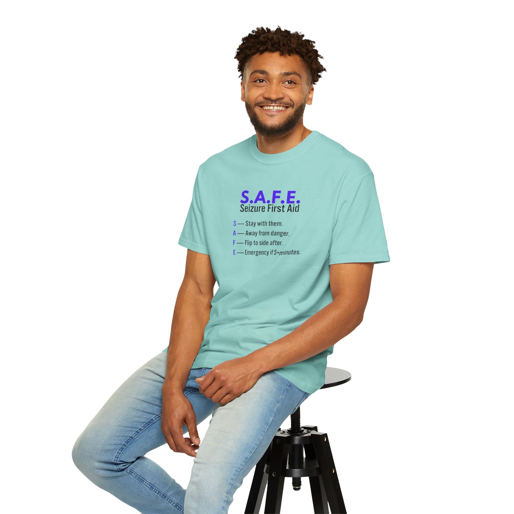 S.A.F.E. Seizure First Aid T-Shirt – Epilepsy Awareness Education Tee