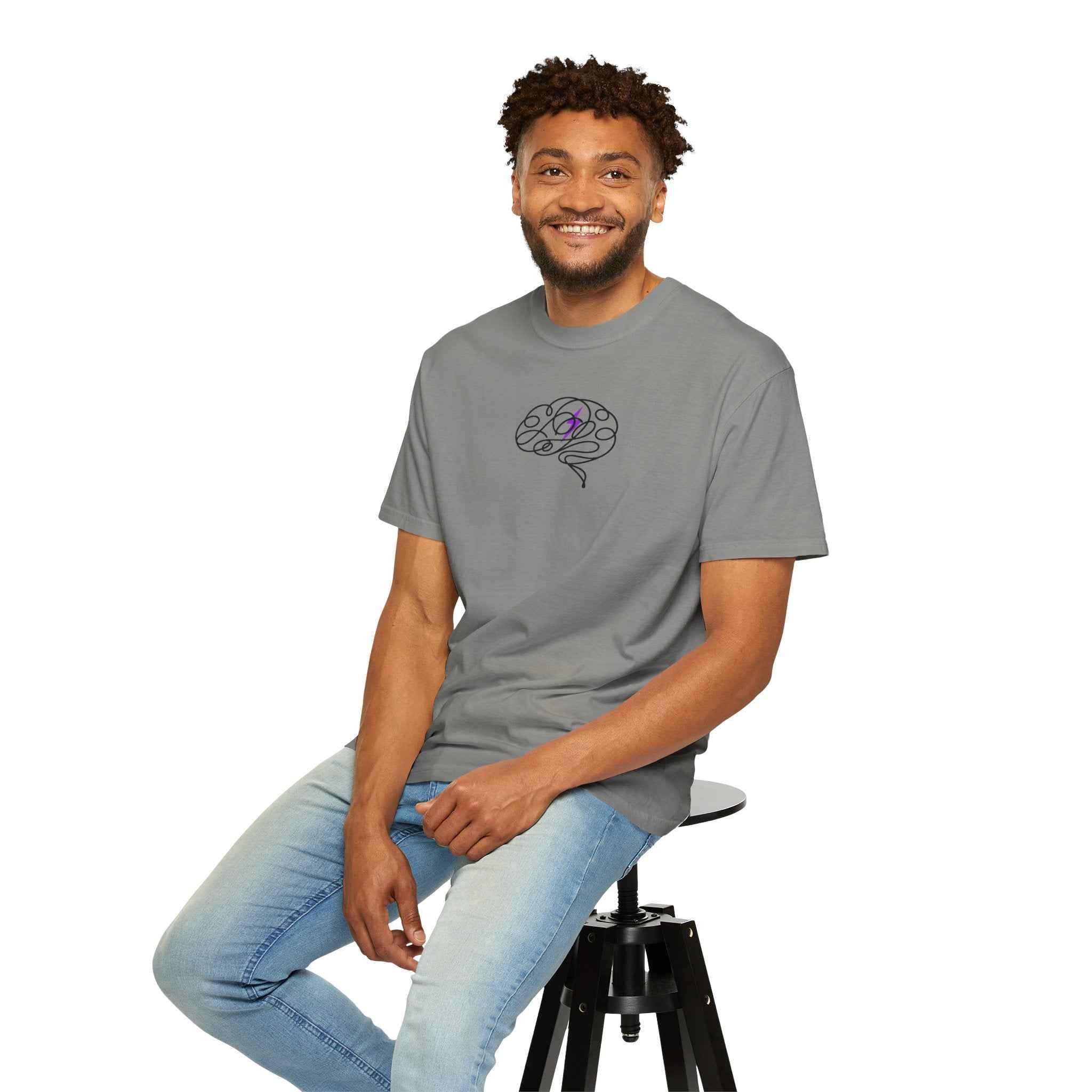 Abstract Brain Line Art T-Shirt – Epilepsy Awareness Edition