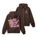 "No Decaf" Enthusiast Zip-Up Hoodie – Coffee Lover Brown Midweight Jacket