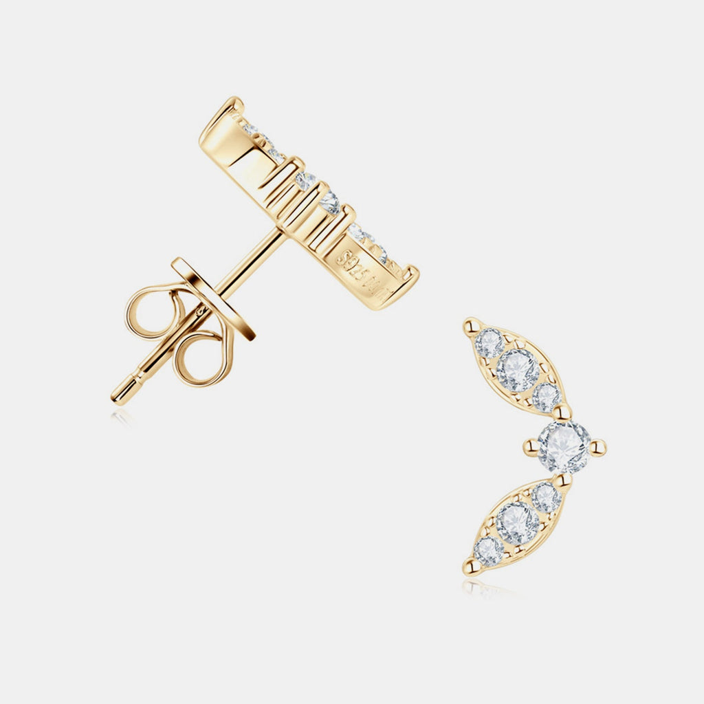 Sparkala™ Platinum-Plated Pure Sterling Silver Stud Earrings