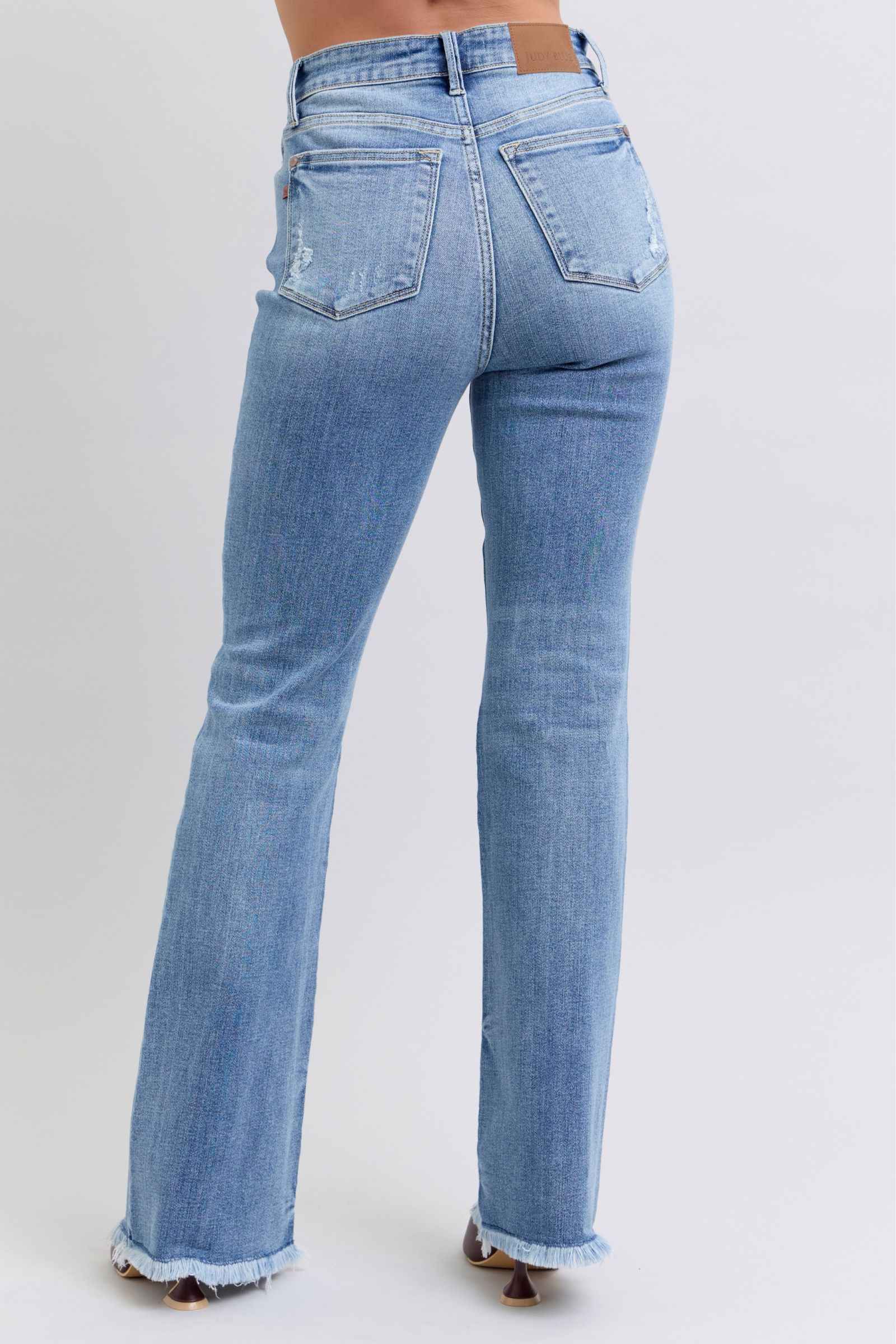 Judy Blue High Rise Bootcut Jeans - Raw Hem