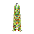 Vibrant Printed Halter Maxi Dress