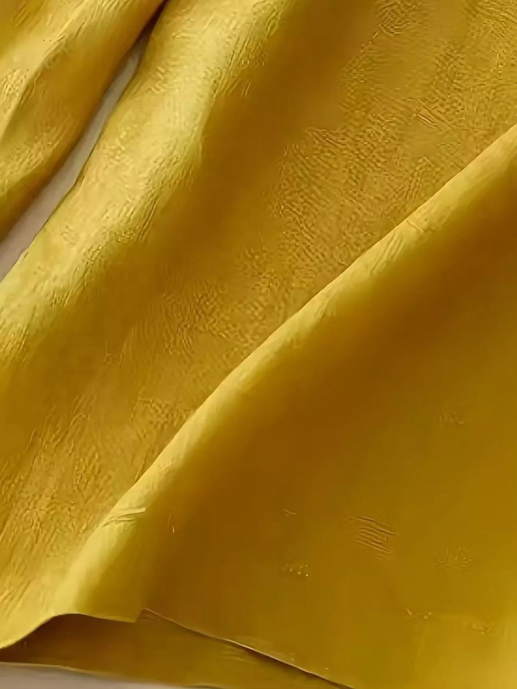 Wide-Leg Button-Decorated Pants in Mustard Yellow