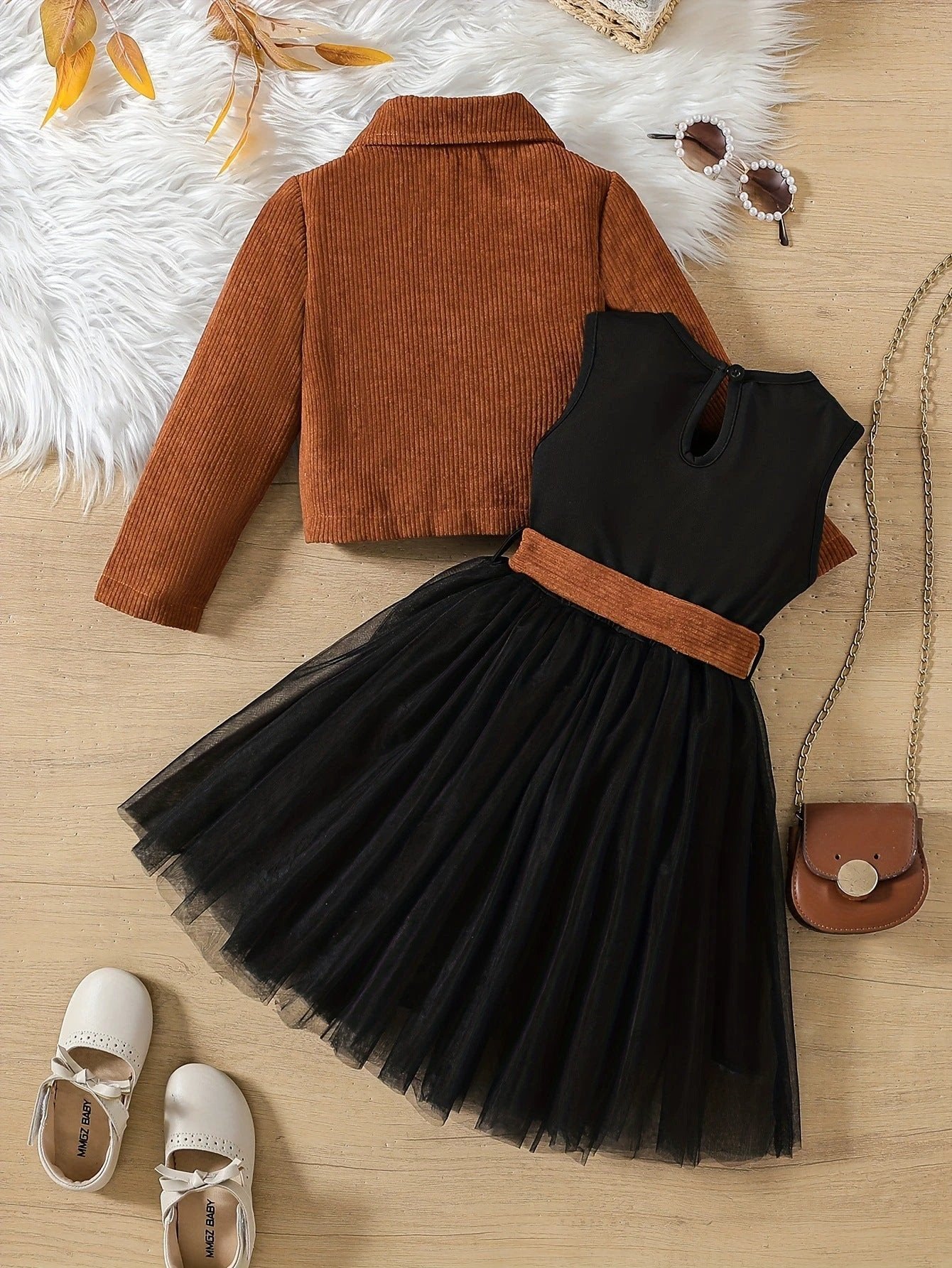 Vest Grenadine Skirt Children's Two-piece Suit