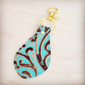 Embossed Leather Key Chain - Cowboy Turquoise 700v