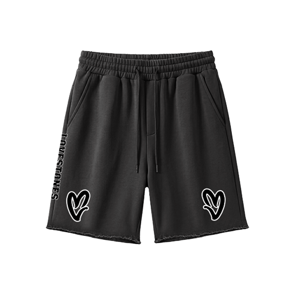 Double Heart LS Shorts - Black & White