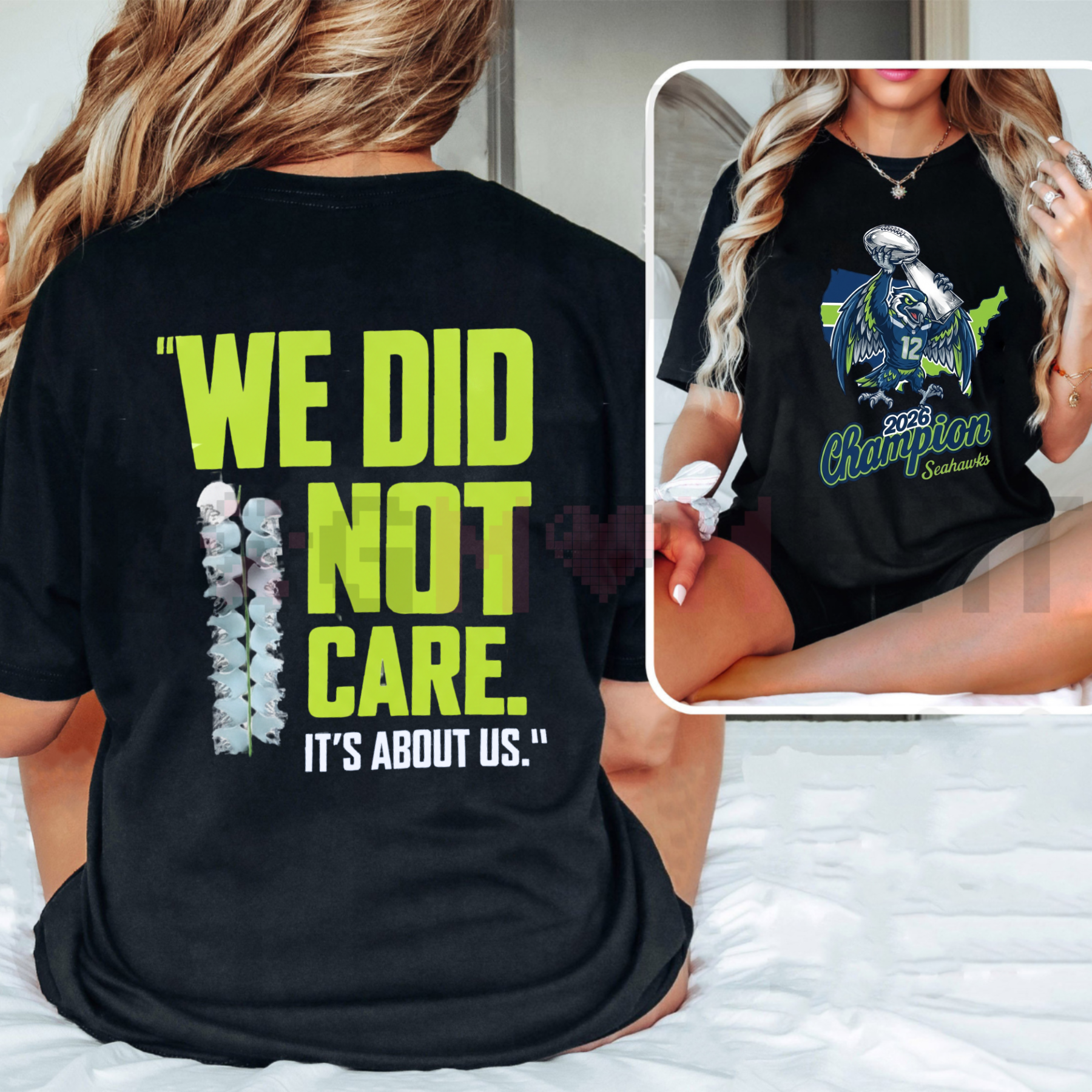 Seahawks 2026 "We Did Not Care" Tee – Seattle Football Championship Fan Shirt
